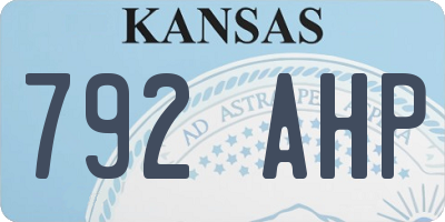 KS license plate 792AHP