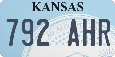 KS license plate 792AHR