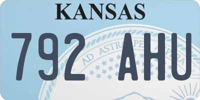 KS license plate 792AHU