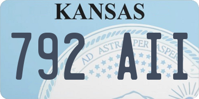 KS license plate 792AII