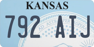 KS license plate 792AIJ