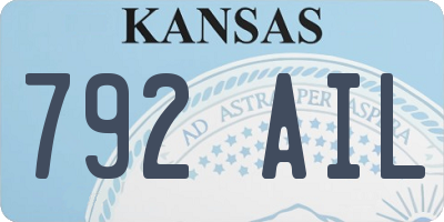 KS license plate 792AIL