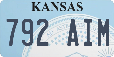 KS license plate 792AIM