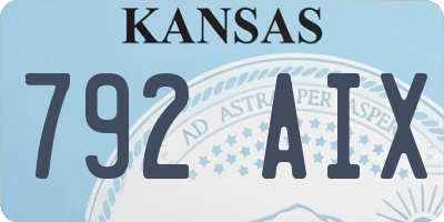 KS license plate 792AIX