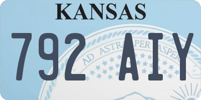 KS license plate 792AIY