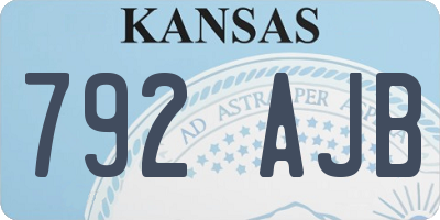 KS license plate 792AJB