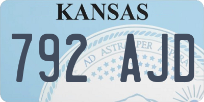 KS license plate 792AJD