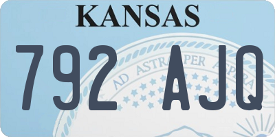 KS license plate 792AJQ