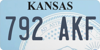 KS license plate 792AKF