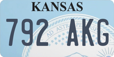 KS license plate 792AKG