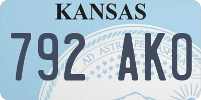 KS license plate 792AKO
