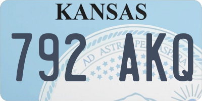 KS license plate 792AKQ