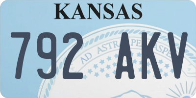 KS license plate 792AKV