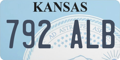 KS license plate 792ALB