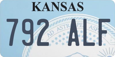KS license plate 792ALF