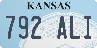 KS license plate 792ALI
