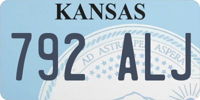 KS license plate 792ALJ