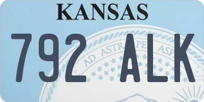 KS license plate 792ALK