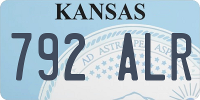 KS license plate 792ALR