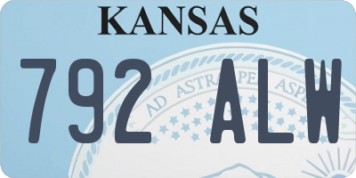 KS license plate 792ALW