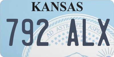 KS license plate 792ALX