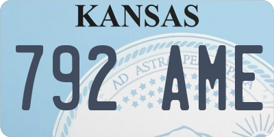 KS license plate 792AME