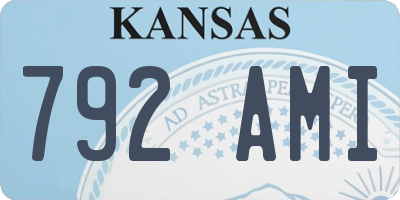 KS license plate 792AMI