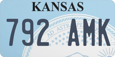 KS license plate 792AMK