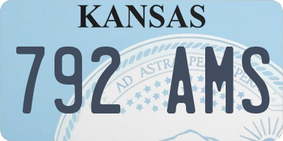 KS license plate 792AMS