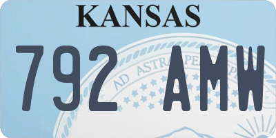 KS license plate 792AMW