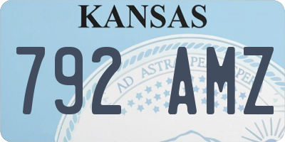 KS license plate 792AMZ
