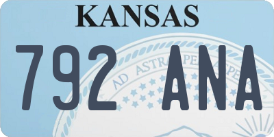 KS license plate 792ANA