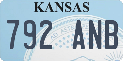 KS license plate 792ANB