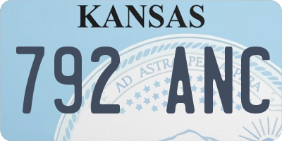 KS license plate 792ANC