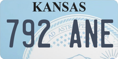 KS license plate 792ANE