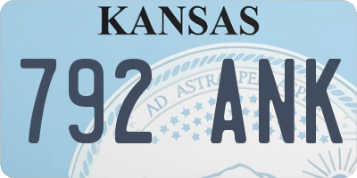 KS license plate 792ANK