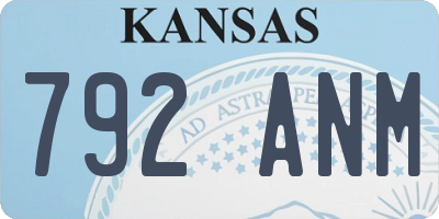 KS license plate 792ANM