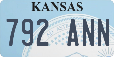 KS license plate 792ANN
