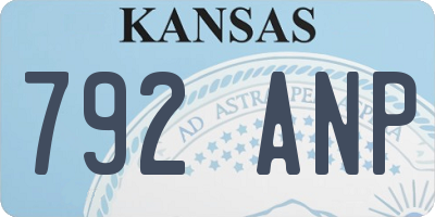 KS license plate 792ANP