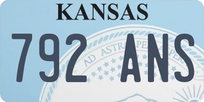 KS license plate 792ANS