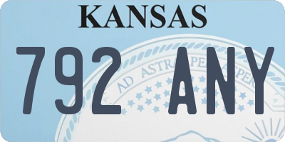 KS license plate 792ANY