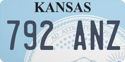 KS license plate 792ANZ