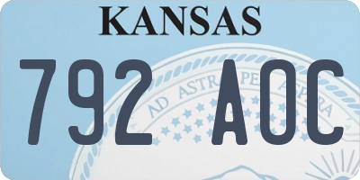 KS license plate 792AOC