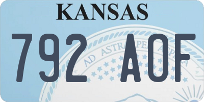 KS license plate 792AOF