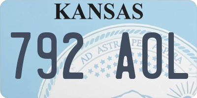 KS license plate 792AOL