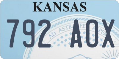 KS license plate 792AOX