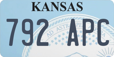 KS license plate 792APC