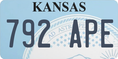 KS license plate 792APE