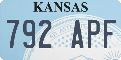 KS license plate 792APF