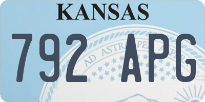 KS license plate 792APG